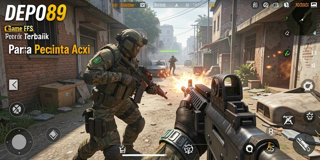Tampilan gameplay DEPO89 yang mengesankan dalam pertempuran FPS.