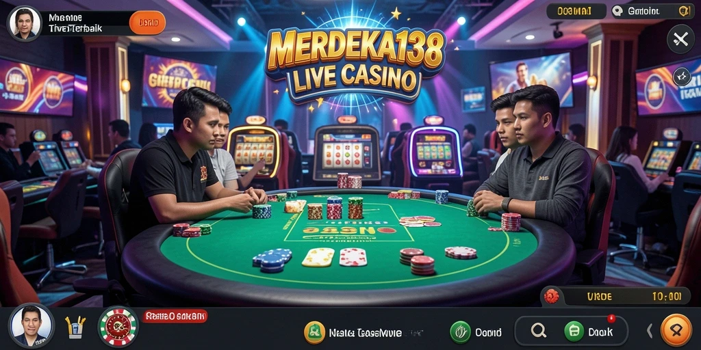 Tampilan gameplay Live Casino di MERDEKA138 yang menarik.