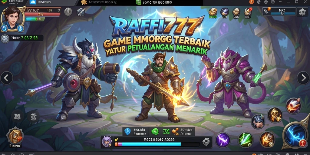 Screenshot RAFFI777 menampilkan pertarungan epik di dunia MMORPG.