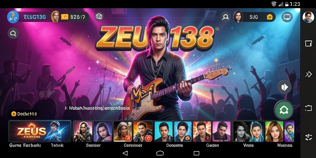 Screenshot permainan ZEUS138 menunjukkan gameplay musik yang interaktif.